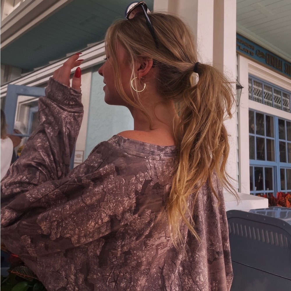 Camouflage Patterned Long Sleeve Top